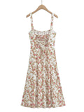 Fongt 2025 New Fashion Printing Strap To The Waistless Sleeveless Slings Long Dress Dress