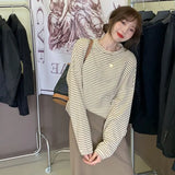 Fongt Undershirt With The 2024 Fall Women's Thin Loose New Round Collar Long-Sleeve
