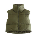 Fongt Color Women's Clothing 2025 Spring And Autumn 2025 New Cotton Vest Zippered Arma A8BS9263
