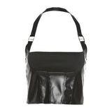 Black Pu Leather Halter Top-Outfit