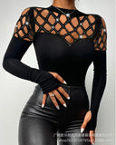 Series) 2023 New Women's Fashion Off-Shoulder Long Sleeved Top-Outfit