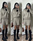 Fongt Solid Color Round Collar Loose Blouse Simple Dress Set In Autumn 2025