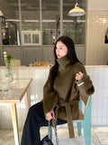 Fongt Autumn And Winter New Women's Commuting Collar Button Belt Belt Coat Woman