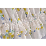 Women Sweet Fashion Retro Embroidery Blouses Vintage Square Neck Puff Sleeve Frenulum Of Back Female Chic Short