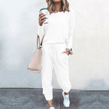 Fongt New Ebay Burst Round-Neck Solid-Color T-Shirt + Casual Trousers Fashion