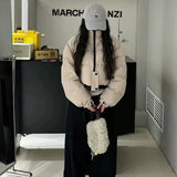 Vintage Down Bread Clothes Female 2024 Winter Design Feel Double Zipper Trend Advanced Feel White Duck Down Coat-Outfit