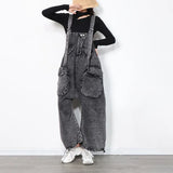 Fongt Waist Strap Jeans Fall 2024 New Loose Version Large Pocket Design Personality Wide Leg Pants Woman-Outfit