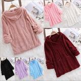 Fongt Autumn And Winter Explosion Of Solid Color Long-Sleeved Hat Hair Double-Sided Plush Pyjamas