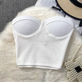 Fongt Color Strapless Vest Female Wearing Sexy Hot Girl Short Crop Slim Thin With Chest Pad-Outfit