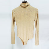 Fongt New Star Fashion Hot Diamond Elastic High-Necked Bottom Shirt 褶皱半裙 Trousers