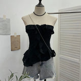 Real Shooting Wasteland Wind Thoracic Thoracic Do Old Hole Irregular Lotus Leaf Side Vest Millennial Babes Sleeveless Top