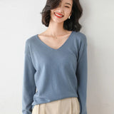Fongt Neck Sweater Female Spring And Autumn Bottom Shirt Loose Show Thin Inside With A Long Sleeve Knit Sweater Thin Women's Wear-Outfit