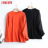 Women Fashion Solid Sweatshirts Oversize Long Sleeve O Neck Loose Pullovers Female Tops