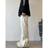 Fongt Trousers High Street Fashion Zip-Up Open-Pillary Micro-T-Swear Men's And Women Trend H-Hop Casual Pants