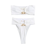2023 New Hollow High-Waist Sexy Breast-Wearing Bikini
