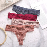 Fongt Lace Trousers Female Letter Waist Breathable Mesh Pattern Movement No Trace Yin T