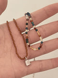 2pcs Y2K Beaded Necklace-Outfit