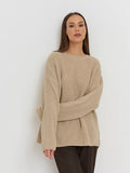 Fongt / Winter 2024 Round Collar Loose Long Sleeve Basic Casual Sweater