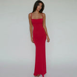 Strappy Backless Bodycon Maxi Dress-Outfit
