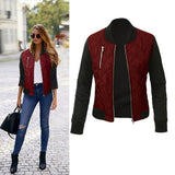 Winter Leisure Fashion Solid Women Jacket O-neck Zipper Stitching Quilted Bomber jacket 2019 New Women