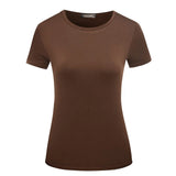 Women's Solid Color Pullover T-shirt Short Sleeve