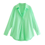 Fongt Street Fashion New Women's Clothing City Autumn Multi-Color V-Neck Casual Shirt