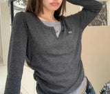 Vintage Patchwork Long Sleeve Tee-Outfit