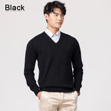 Men's Autumn Winter Cashmere Sweaters Casual Jersey Robe Hombre Homme Hiver Pullover Classic V-Neck O-Neck Knitted Jumper