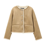 Fongt 2025 Fashion New Metal Button Double-Sided Jacket Women's M56939