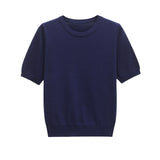 Fongt Homemade New Women's Classic Flat Needle Short Sleeve Basic Knit 8851001