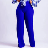 Fongt Women's 2025 New Fashion Temperament Tongle Casual Large-Legged Trousers African Trousers