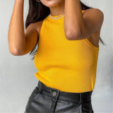 Knitted Y2k O Neck Off Shoulder Sexy Crop Women Pullovers Tube Tank Tops 2021 Summer Female Fashion Basic Corset