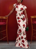 Fongt Women's New Sleeveless Casual Print Dress National Style Chinese Cheongsam 8069