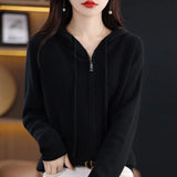 Fongt 2023 Pullover Women's Sweater Hoodie Coat Zipper Fleece Sweater-Outfit
