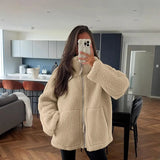 Fongt Hair Women's Autumn And Winter New Women's Solid Color Lazy Wind High-Collar Coat Warm Female Coat