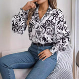 Shooting 2025 Autumn And Winter Elegant Bump Color Flower Lantern Sleeve Collar Shirt Women's