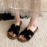 Fongt The Summer Of 2025, The Summer Flat-Bottomed Trendy Drag Wears The Retro Sentence Round 100 With Skirts, The Two Uncle Slippers