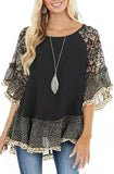 Fongt Spring And Summer Women's Bat Sleeves Colored Leopard Colored Leopard Prints In-Sleeve T-Shirt
