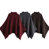 Fongt Women's Explosive Fashion Casual Asymmetric Knitted Cloak Coat