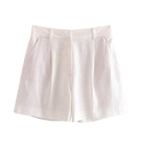 Autumn Style New Style Tooling Style Solid Color Slim Vest Shorts Leisure Suit-Outfit