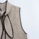 Fongt Autumn And Winter New Women's Bow Knitted Sleeveless Sweater Vest Vest