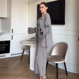 Fongt Autumn New Women's Pure Color Lazy Leisure Long-Term Set