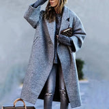 2023 Spring Autumn Women's Overcoats Matching Plaid Long Sleeve Lapel Coat Printed Woolen Coat Women Clothes Female