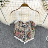 Tingfeng Exquisite Jacquard Strap Irregular Sling Vest Wearing Medium-Long Horn Sleeve White Shirt In Spring-Outfit