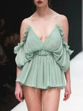 Fongt Sexy Hottie Wind 2025 Spring New Sling Design Sense Shoulder Strap Collection Waist Short