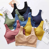 Bras For Women Solid Push Up Bra Cotton Bralette Brassiere Comfortable Wireless Underwear V Back Female Sexy