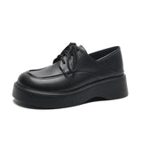 Fongt New Strap Platform Platform Small Leather Shoes Female Bound British Wind College With Skirt Loafers Single