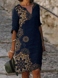 Elegant Floral Print Dress 703-1-Outfit