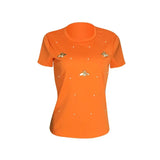 Women Yellow Short Sleeve Pearl Beading T-shirt Ladies Casual Tops Butterfly Solid Round Neck Summer Basic T Shirt-Outfit