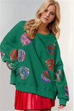 Autumn And Winter Beads Embroidered Fashion Round-Neck Long-Sleeved Sleeves Spliced Christmas Dress